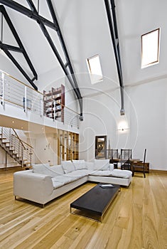 Living room with mezzanine