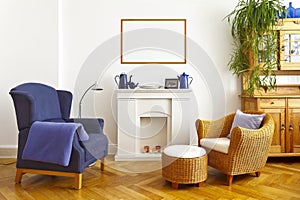 living room mock up poster frame