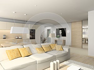 Living-room with the modern furniture