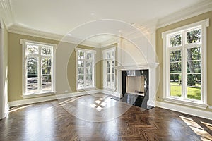 Living room in new construction home