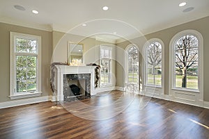 Living room in new construction home