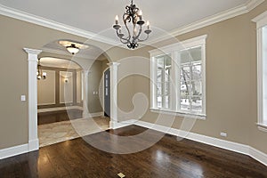 Living room in new construction home