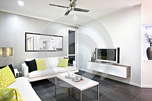 A living room in new luxury home