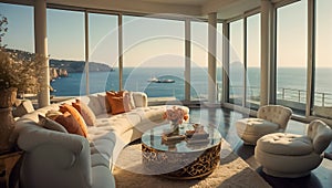 Living room with sea view relaxation