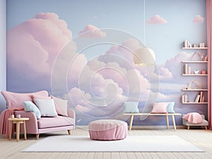 Living room single pink sofa - 1