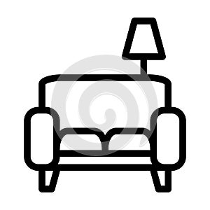 Living Room Vector Thick Line Icon For Personal And Commercial Use