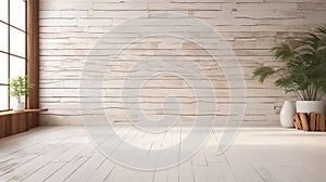 living room White wall and floor with File of texture of bark wood