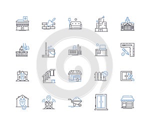 Living Space Maintenance line icons collection. Cleaning, Organization, Decluttering, Sanitizing, Repairs, Maintenance