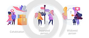 Living together abstract concept vector illustrations. photo