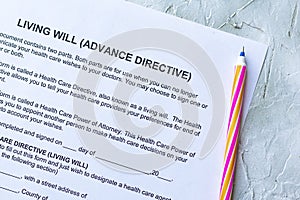 Living Will Advance Directive