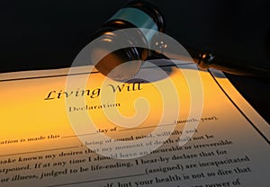 Living Will and gavel