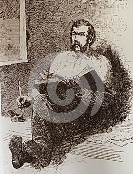 Livingstone writing in his diary at Ujiji