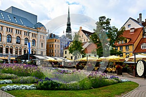 Livu Laukums square in Riga, capital town in Latvia