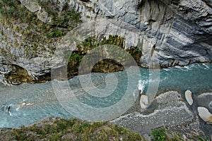 Liwu river surrounded by a steep Taroko canyon