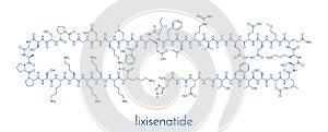 Lixisenatide diabetes drug molecule. Skeletal formula. photo