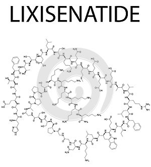 Lixisenatide molecule. Skeletal formula.