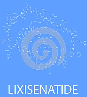 Lixisenatide molecule. Skeletal formula.