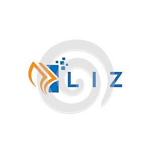 LIZ credit repair accounting logo design on WHITE background. LIZ creative initials Growth graph letter logo concept. LIZ business