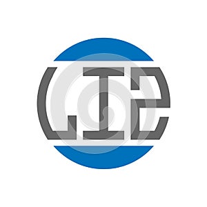 LIZ letter logo design on white background. LIZ creative initials circle logo concept. LIZ letter design