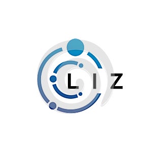 LIZ letter technology logo design on white background. LIZ creative initials letter IT logo concept. LIZ letter design