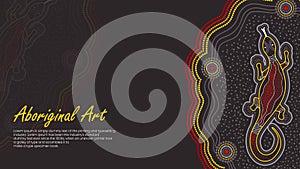 Lizard aboriginal art poster design