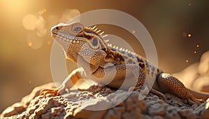 Lizard Basking in Warm Sunlight