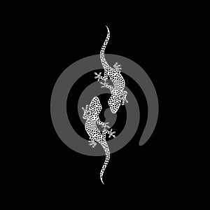 Lizard black  animal vector logo template