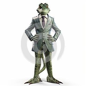 Lizard Business Person: A Unique Photorealistic Rendering photo