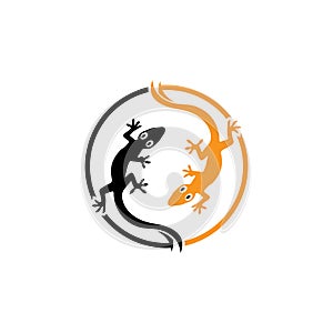 Lizard Chameleon Gecko animall logo and symbol vector illustration photo