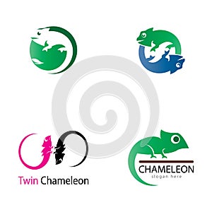 Lizard Chameleon Gecko animall logo and symbol vector illustration photo