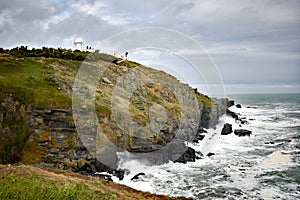 Lizard Lighthouse Lighthouse on an overcast day, Cornwall, UK