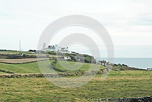 Lizard Lighthouse from Lizard Point, The Lizard, Cornwall, England, UK