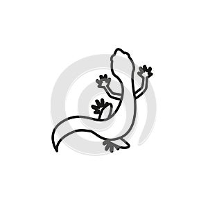 Lizard line flat Vector icon. Reptile linear symbol for web or logo design isolated on white background