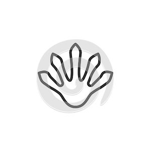 Lizard paw print line icon