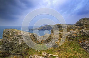 Lizard Point and lighthouse Cornwall England