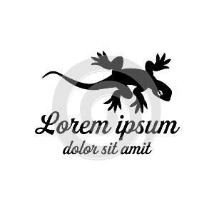 Lizard silhouette design logo vector.