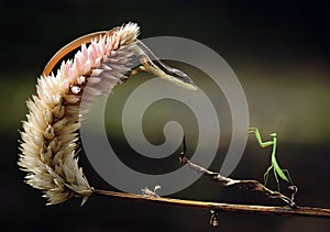 Lizard vs Praying Mantis