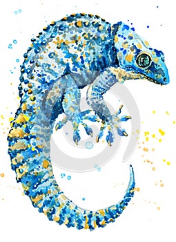 Lizard watercolor illustration