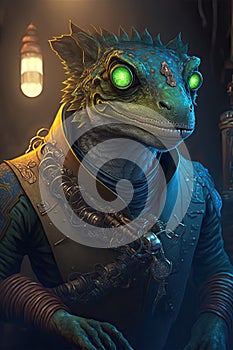 Lizardfolk Ikeshtis  Biohacker, AI generated