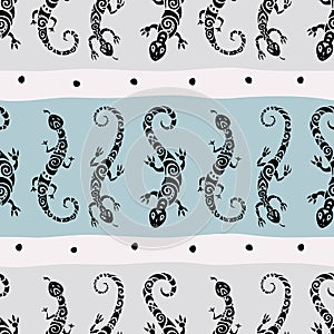 Lizards. Seamless pattern. photo