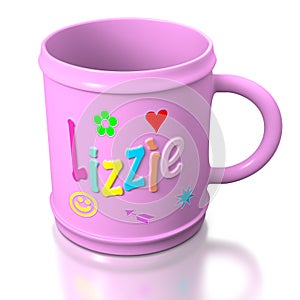 Lizzie personalized plastic mug photo