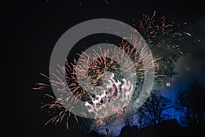 Ljubljana castle happy new year fireworks photo