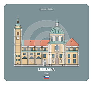 Ljubljana Cathedral, Slovenia. Architectural symbols of European cities