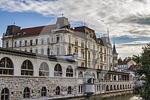 Ljubljana city center buildings