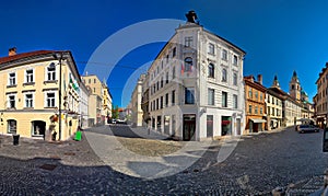 Ljubljana city center cobbled square