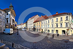 Ljubljana city hall and square view