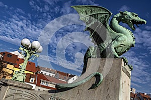Ljubljana Dragon At Zmajski Most, Slovenia photo