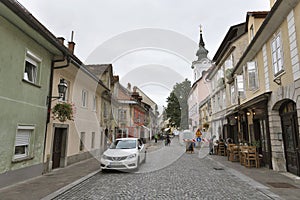 Ljubljana Gornji narrow street in Slovenia