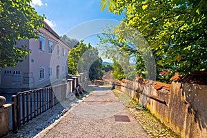 Ljubljana old city cobbled upper town walkway