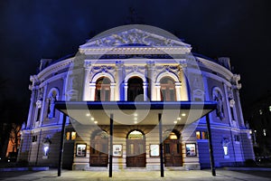 Ljubljana opera house at night